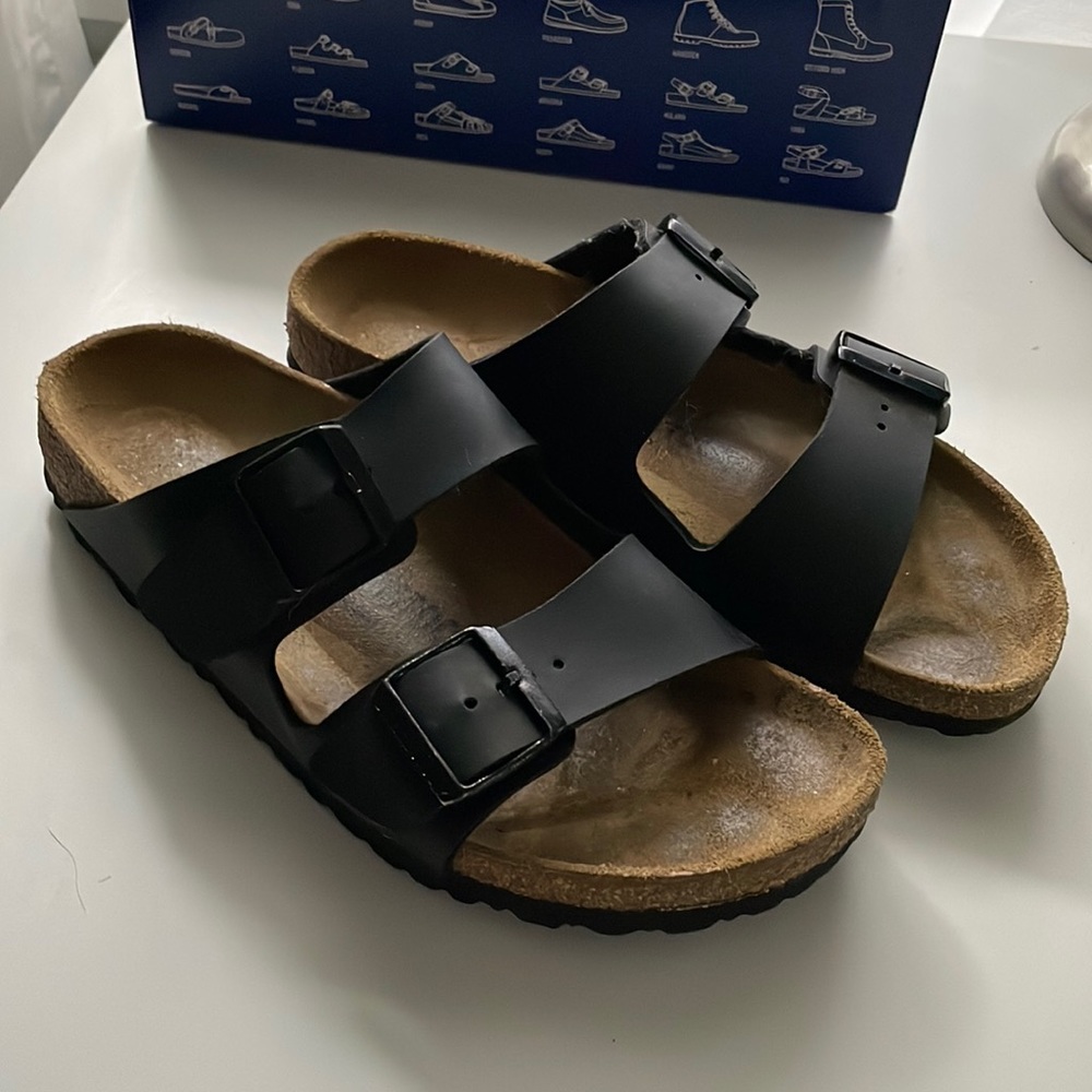 Birkenstock Leather Arizona Black 39 Narrow
